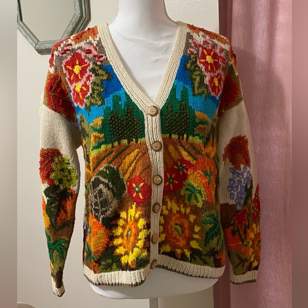 Vibrant Multicolor Knit Cardigan